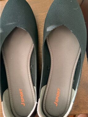 J Sport Black Slip-On Women’s Flats with Cushioned Insole